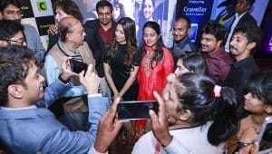 Radhika talks with press at craveller launch