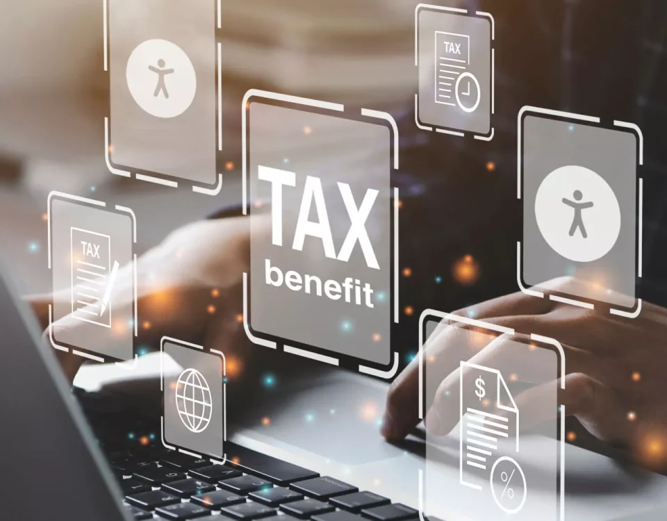 Man working on taxes