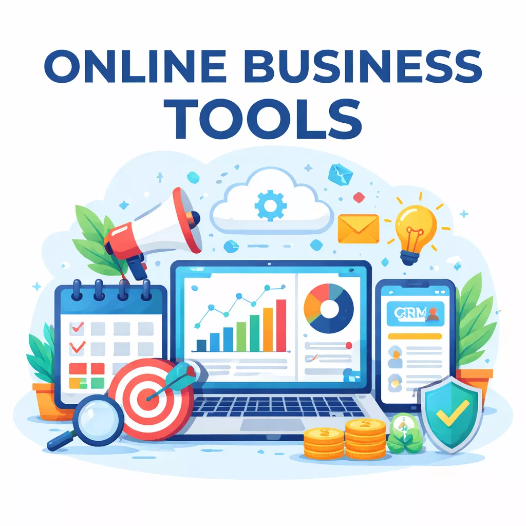 visual graphic of an online business software stack